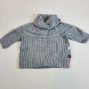 Matilda Jane Girls Sweater Flaxen Reese Crop Cable Knit Turtle Neck 8 Flaws